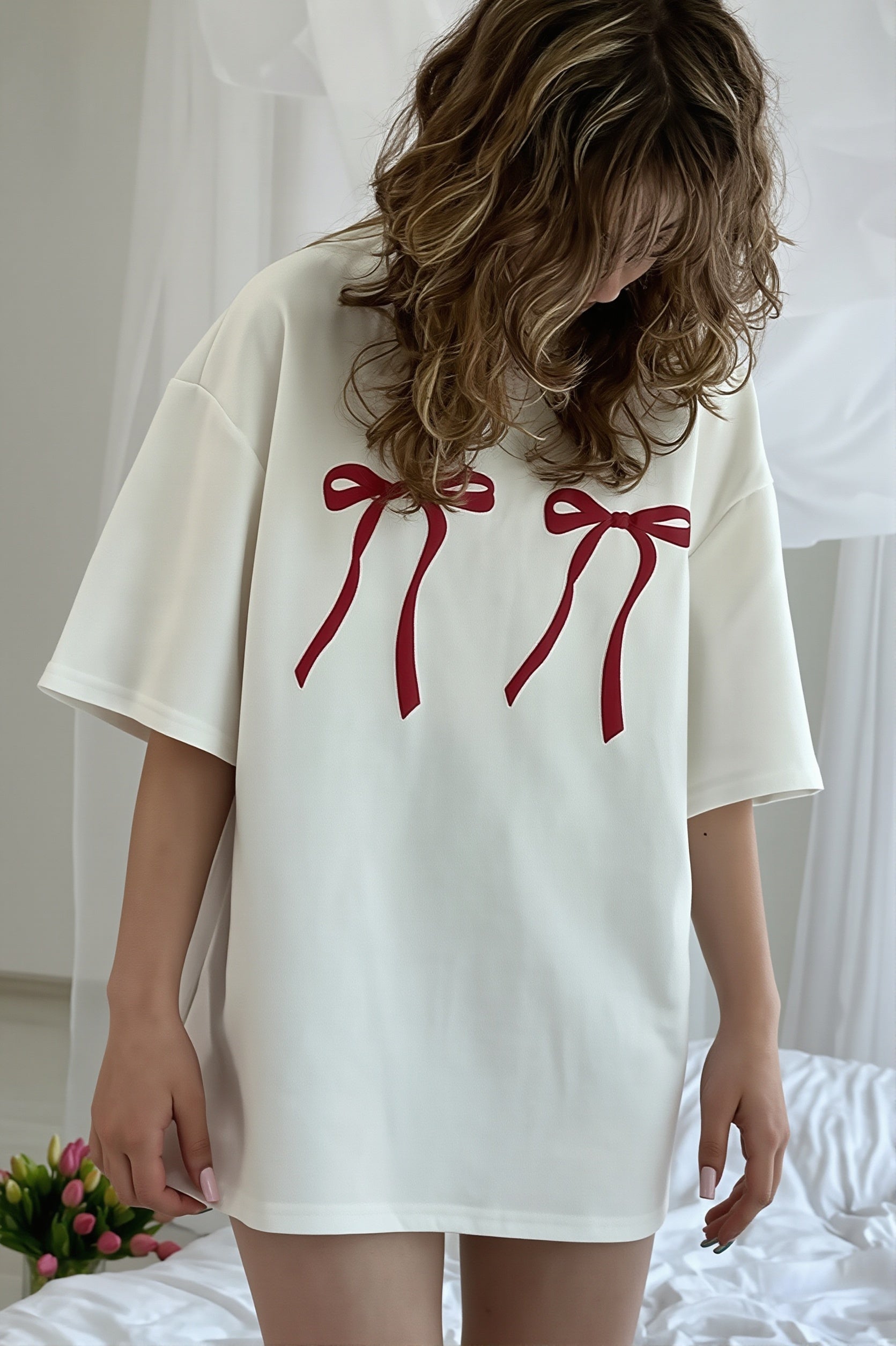 loose-bow-print-fashion-t-shirt-2 loose-bow-print-fashion-t-shirt-2
