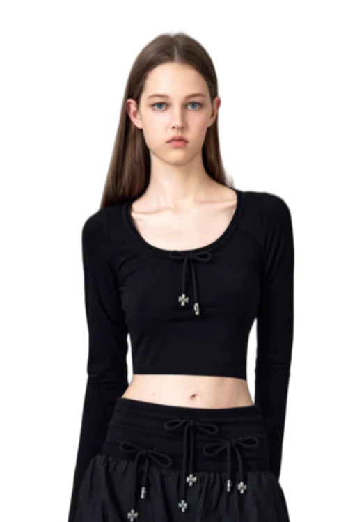 yj1ngzyzj-bow-low-cut-long-sleeved-top-1