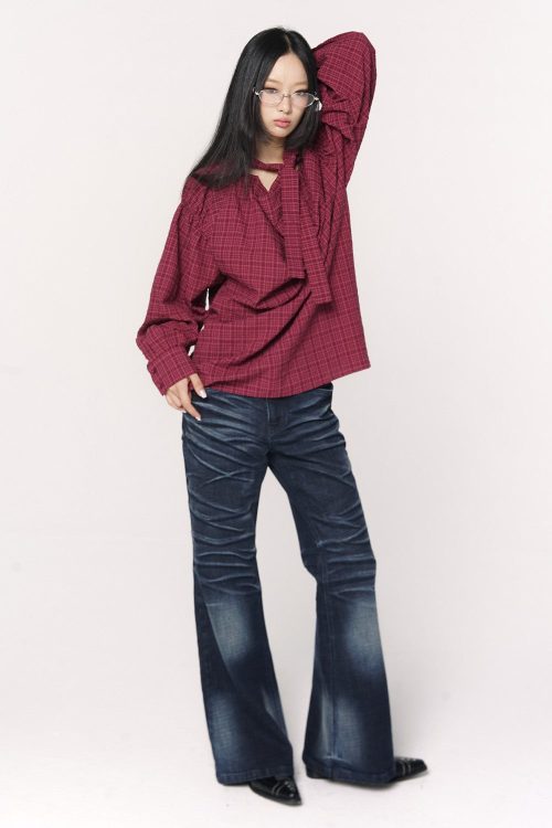 oversized-plaid-ribbon-shirt-6
