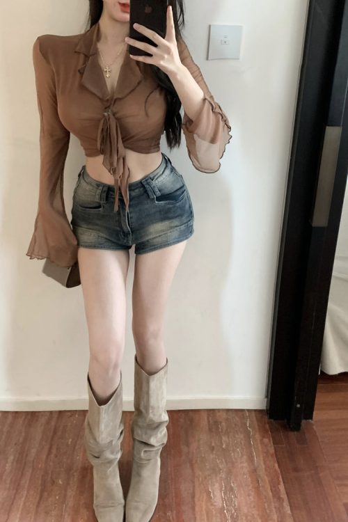 erica-solid-color-french-sweet-lace-up-long-sleeved-cropped-thin-sheer-top-18