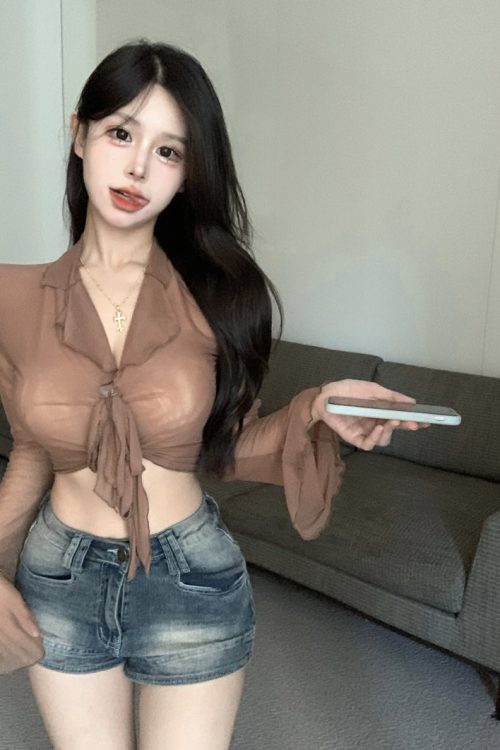 erica-solid-color-french-sweet-lace-up-long-sleeved-cropped-thin-sheer-top-19
