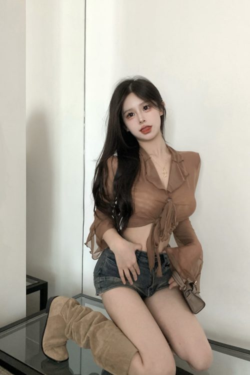 erica-solid-color-french-sweet-lace-up-long-sleeved-cropped-thin-sheer-top-14