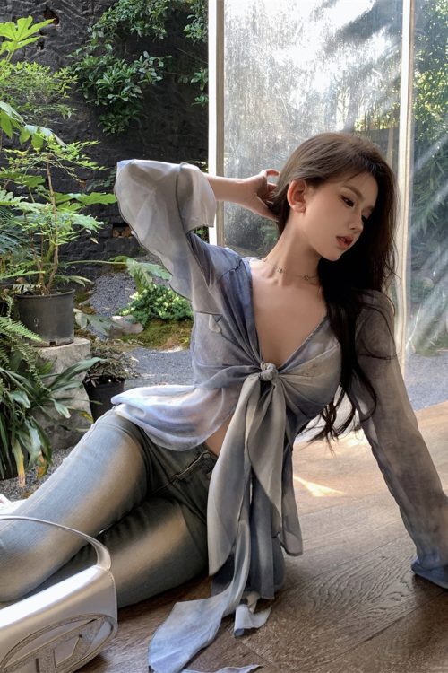 bia-blue-tie-dye-ruffled-long-sleeve-french-v-neck-front-tie-sheer-top-19