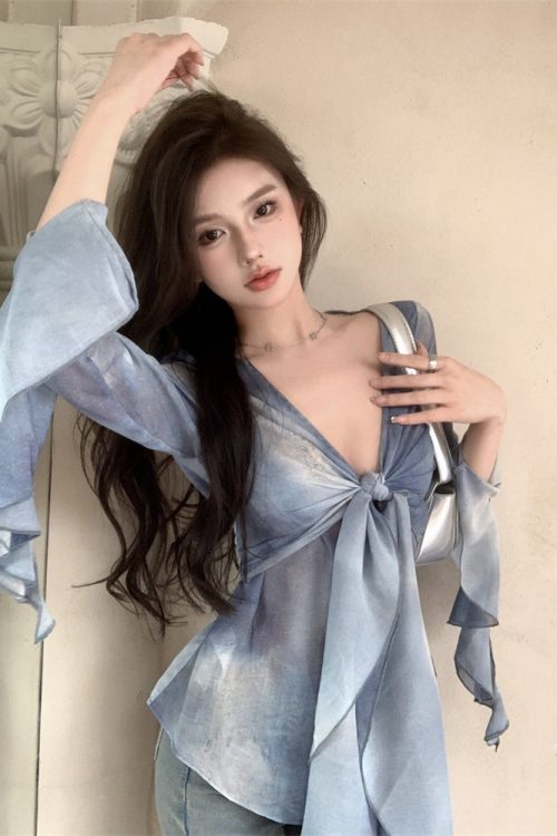 bia-blue-tie-dye-ruffled-long-sleeve-french-v-neck-front-tie-sheer-top-18