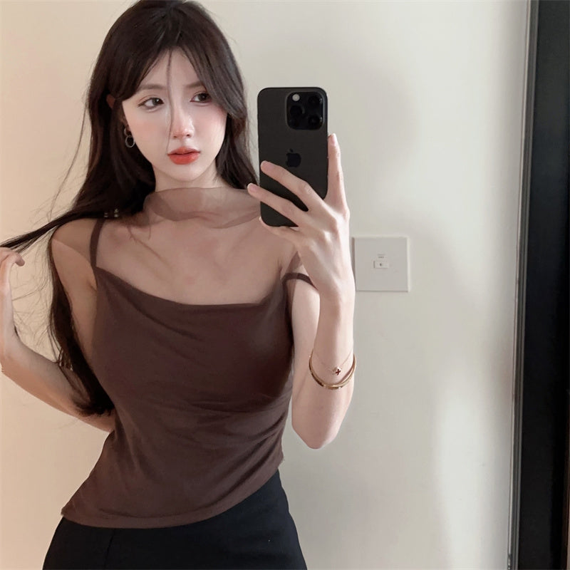 tina-solid-color-brown-mesh-patchwork-spaghetti-strap-slim-cropped-top-18 tina-solid-color-brown-mesh-patchwork-spaghetti-strap-slim-cropped-top-18