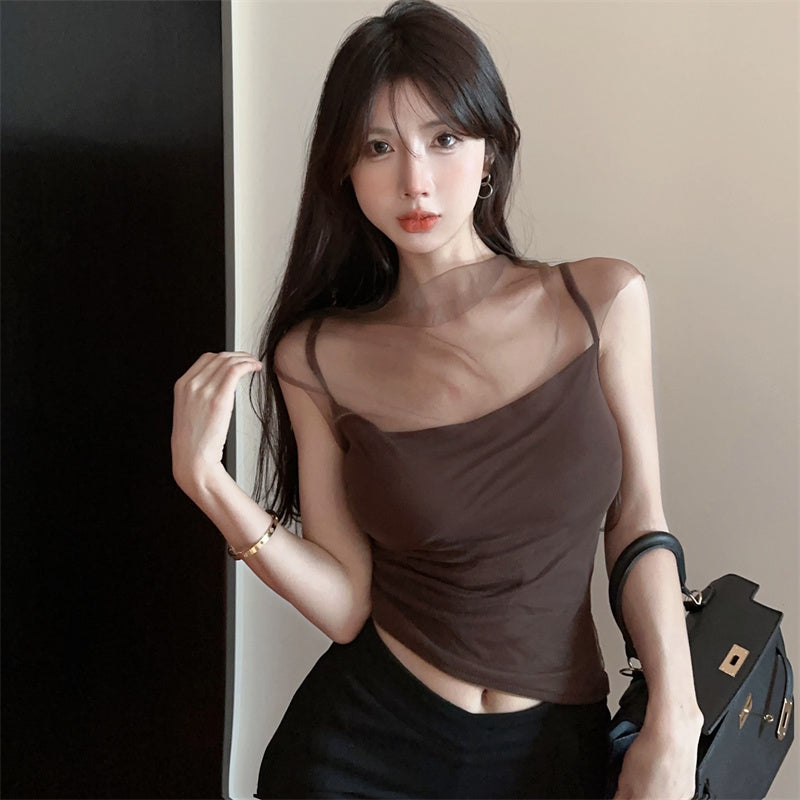 tina-solid-color-brown-mesh-patchwork-spaghetti-strap-slim-cropped-top-12 tina-solid-color-brown-mesh-patchwork-spaghetti-strap-slim-cropped-top-12