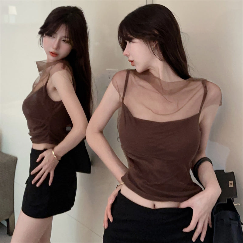 tina-solid-color-brown-mesh-patchwork-spaghetti-strap-slim-cropped-top-17 tina-solid-color-brown-mesh-patchwork-spaghetti-strap-slim-cropped-top-17