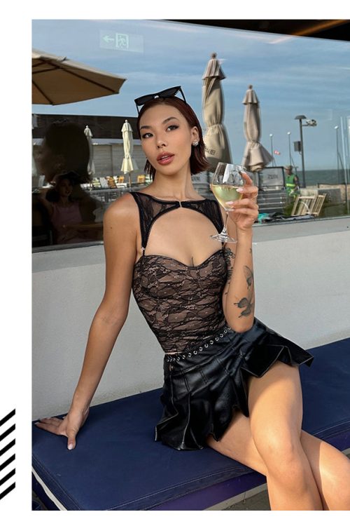 Black One Shoulder Going Out Top
