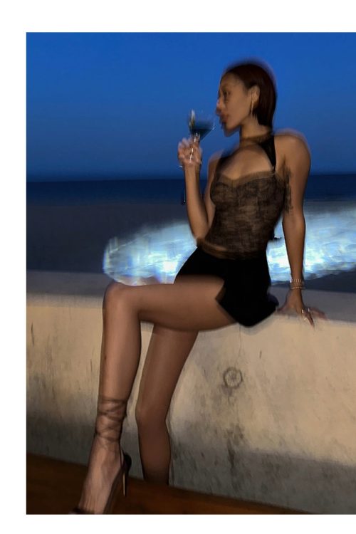 Black One Shoulder Going Out Top