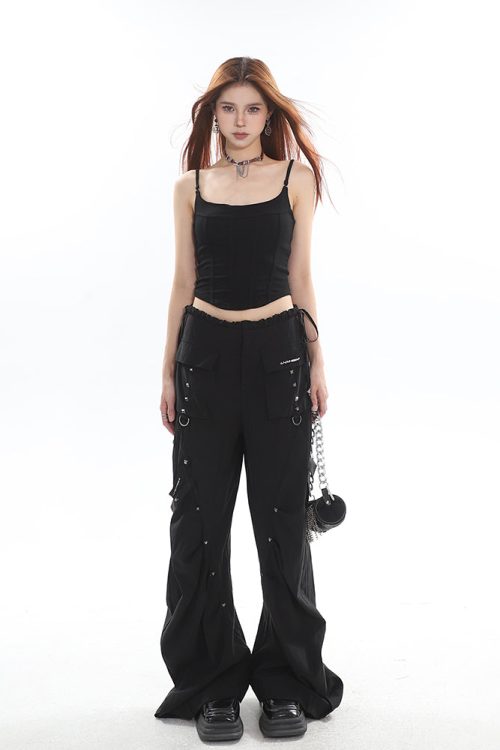 willia-solid-color-basic-cinched-waist-design-u-neck-spaghetti-strap-slim-camisole-cropped-top-12