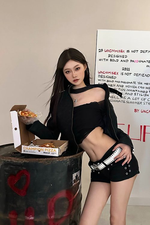 Black One Shoulder Going Out Top