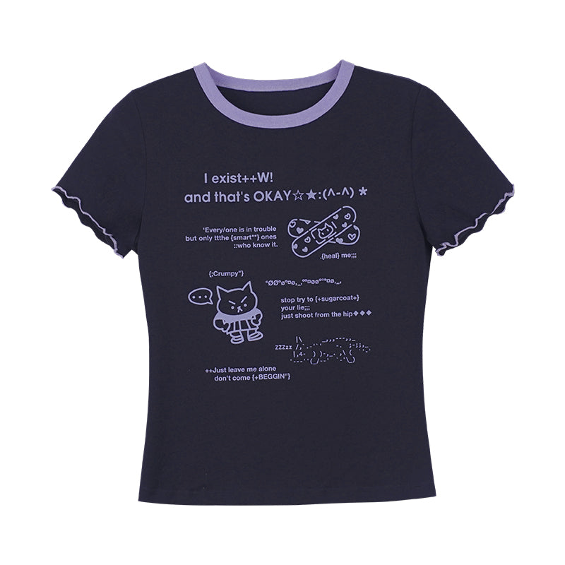cool-black-white-cute-print-short-sleeve-bow-t-shirt-10 cool-black-white-cute-print-short-sleeve-bow-t-shirt-10