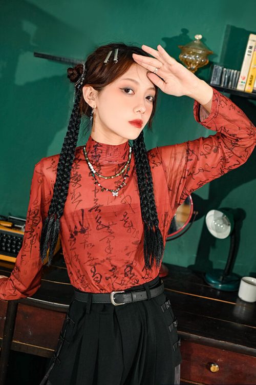 chinese-inspired-red-mesh-blouse-1