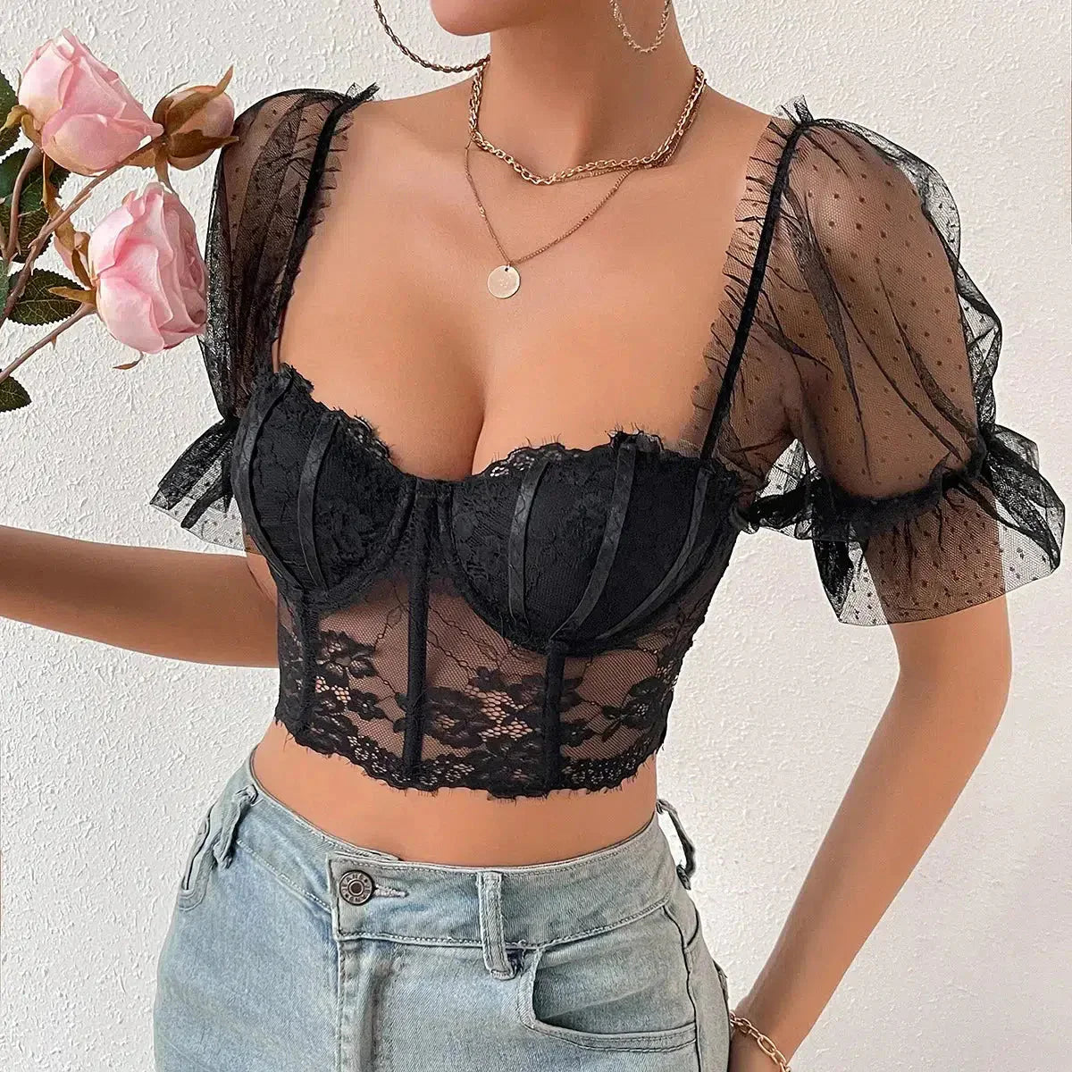 cp251013-2524-3 Lace Bustier Top