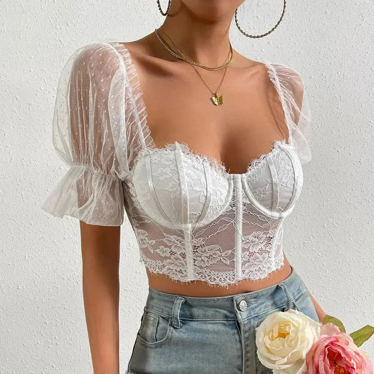 cp251013-2524-4 Lace Bustier Top