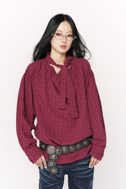oversized-plaid-ribbon-shirt-5