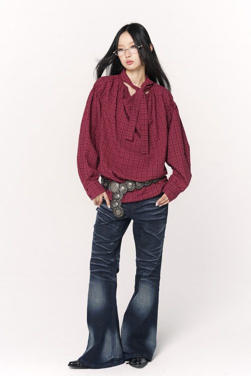 oversized-plaid-ribbon-shirt-4