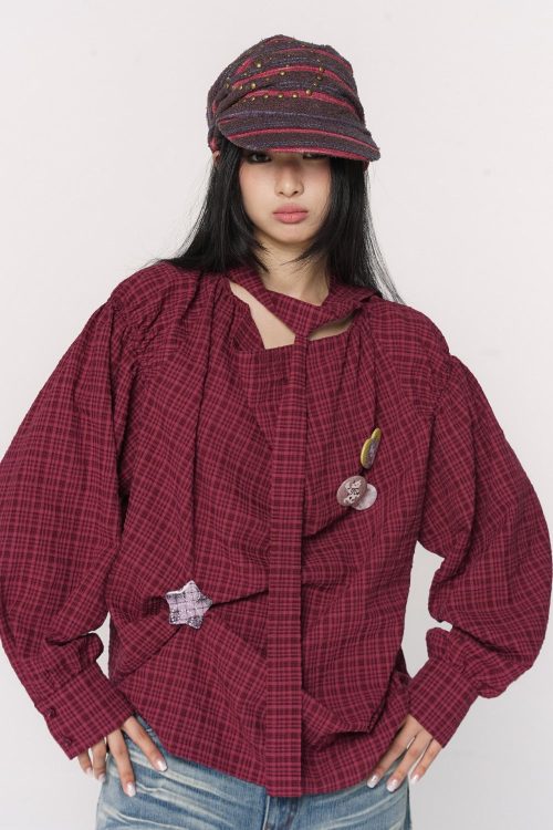 oversized-plaid-ribbon-shirt-1