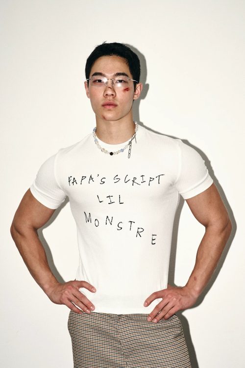 White Script Fitted Tee