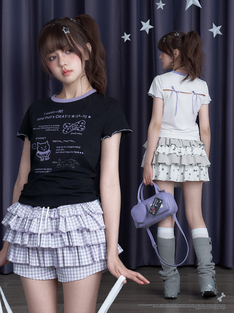 cool-black-white-cute-print-short-sleeve-bow-t-shirt-1 cool-black-white-cute-print-short-sleeve-bow-t-shirt-1