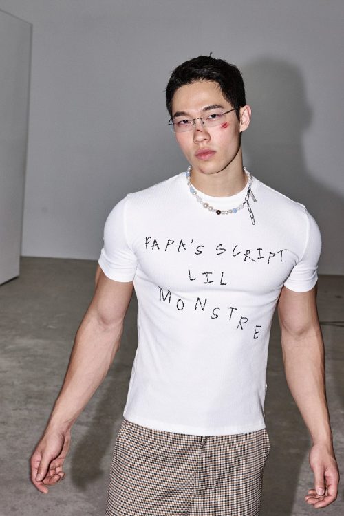 White Script Fitted Tee
