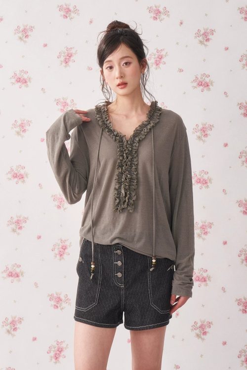 ruffle-drawstring-sheer-knit-sun-protective-long-sleeve-top-2