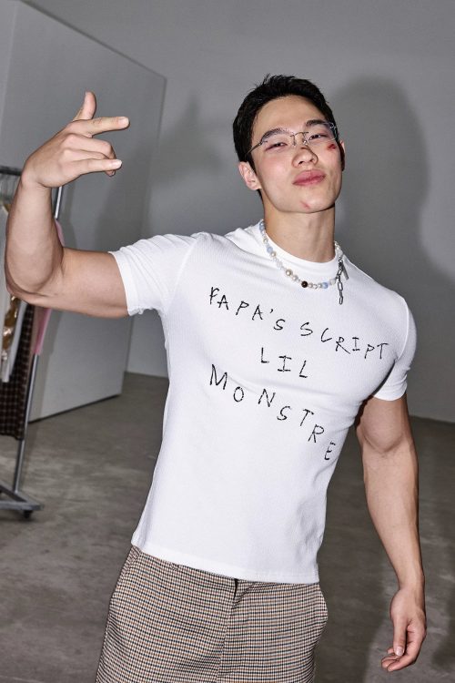 White Script Fitted Tee