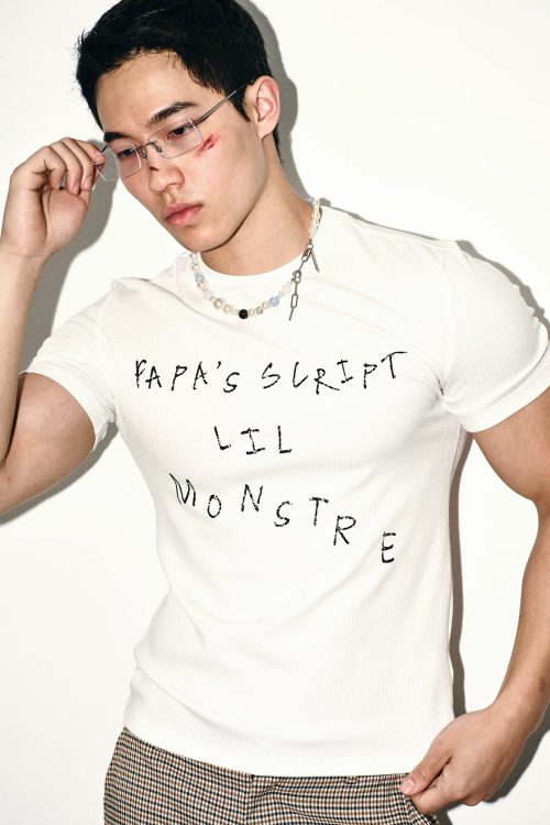 White Script Fitted Tee