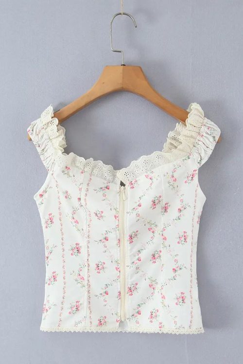 Floral Lace Cami Top for Coquette Outfits