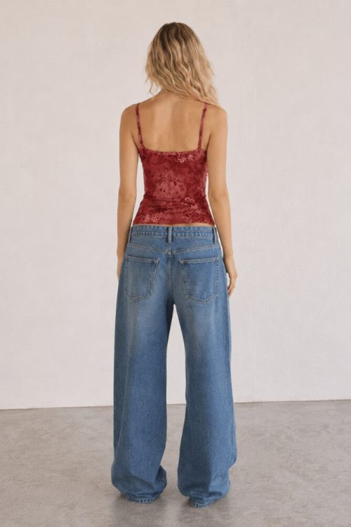 Y2K Floral Sheer Cami Crop Top