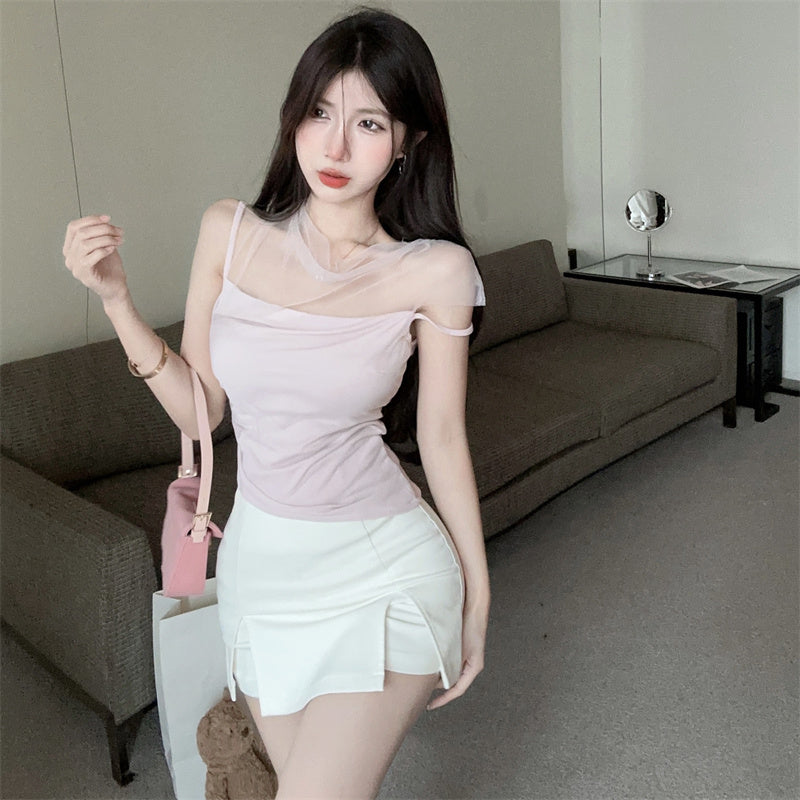 tina-solid-color-brown-mesh-patchwork-spaghetti-strap-slim-cropped-top-8 tina-solid-color-brown-mesh-patchwork-spaghetti-strap-slim-cropped-top-8