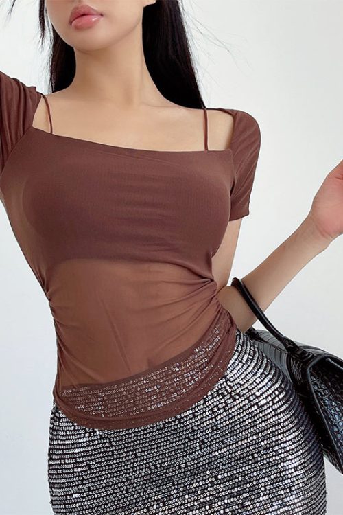 bailen-solid-color-mesh-paneled-slim-pleated-spaghetti-strap-square-neck-cropped-top-5