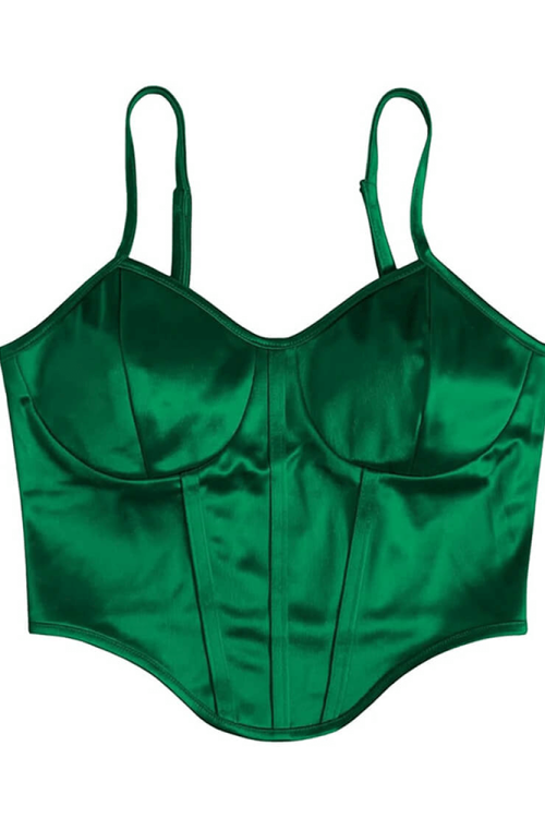 emerald-green-bustier-satin-top-1