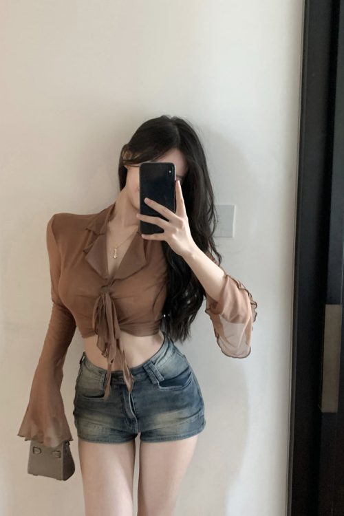 erica-solid-color-french-sweet-lace-up-long-sleeved-cropped-thin-sheer-top-4