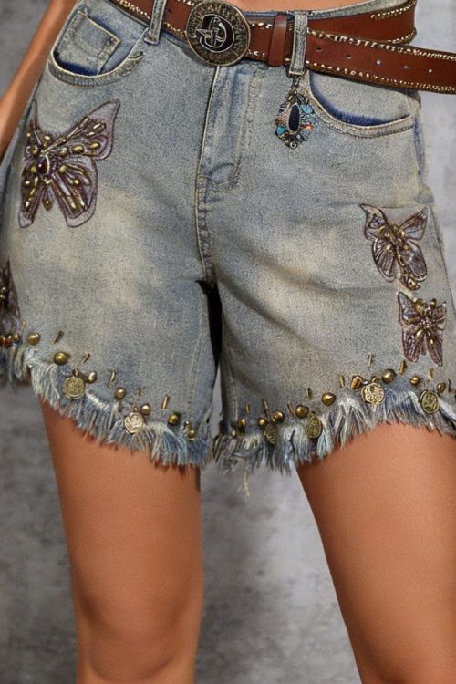 Bohemian Pockets Rivet Tassel Denim Shorts Summer Outfit Ideas Shorts for Bohemian Pockets Rivet Tassel Denim Shorts Summer outfit ideas