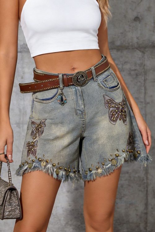 Bohemian Pockets Rivet Tassel Denim Shorts Summer Outfit Ideas Shorts for Bohemian Pockets Rivet Tassel Denim Shorts Summer outfit ideas