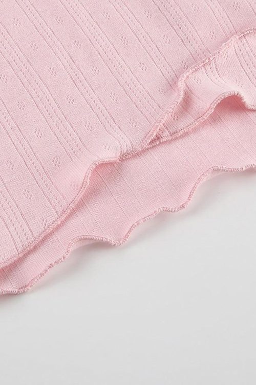 Bow Lace Trim Crop Cami Top