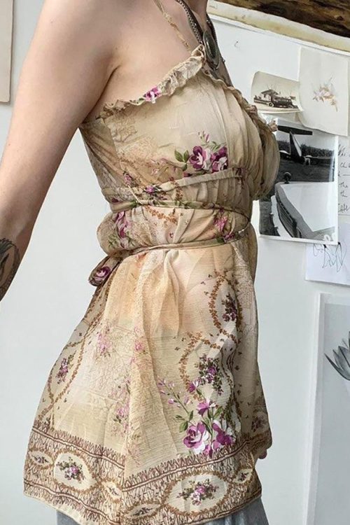 Floral Lace Cami Top for Coquette Outfits