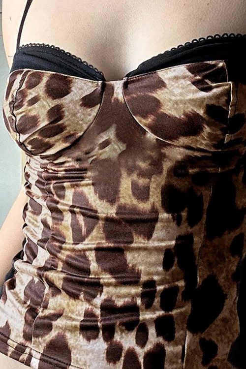 Leopard Halter Cami Top for Summer Outfits