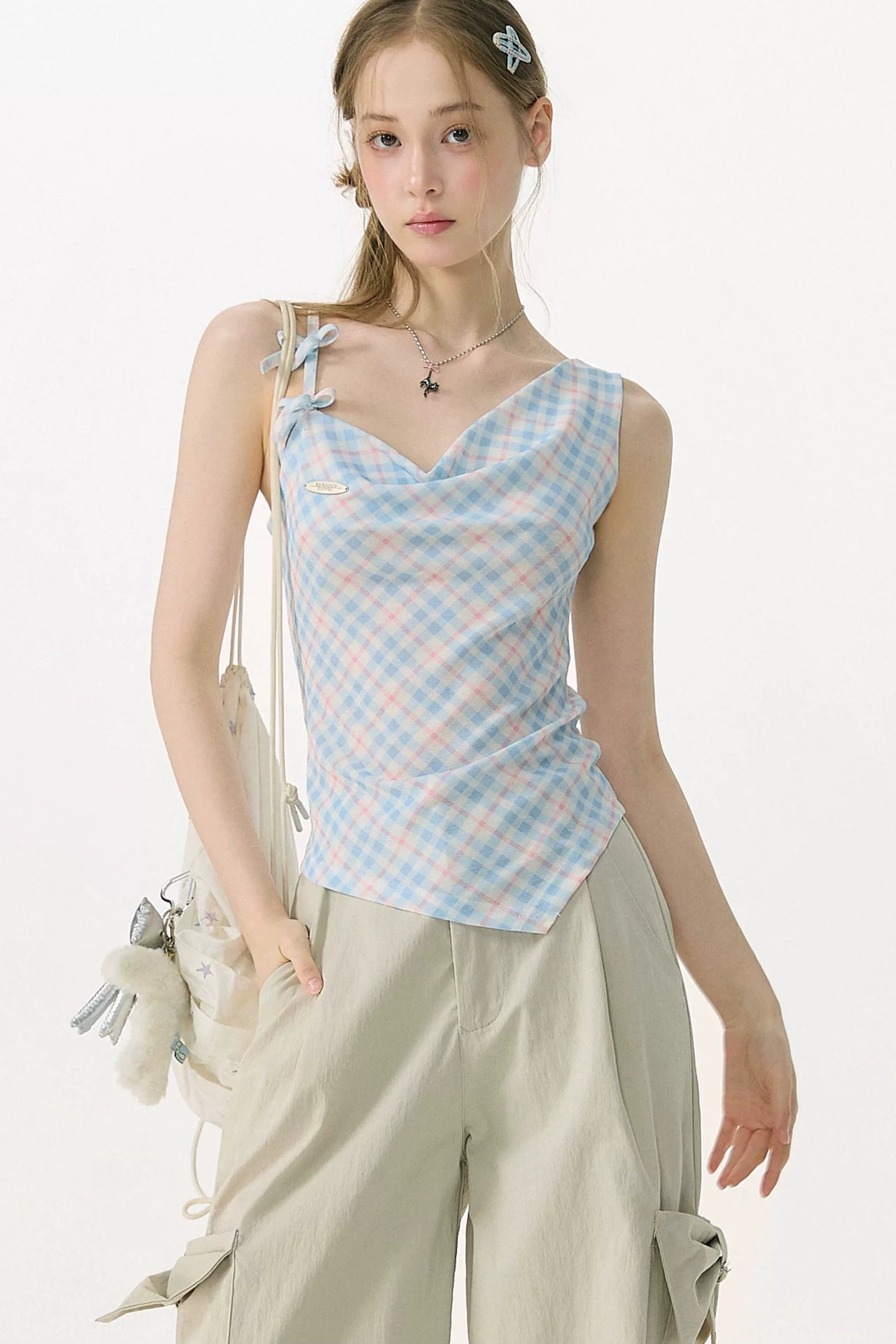 sweetness-blue-plaid-bowknot-tank-top-5 sweetness-blue-plaid-bowknot-tank-top-5