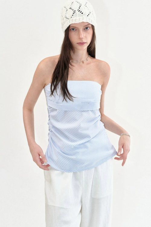 fano-striped-ruched-strapless-camisole-1