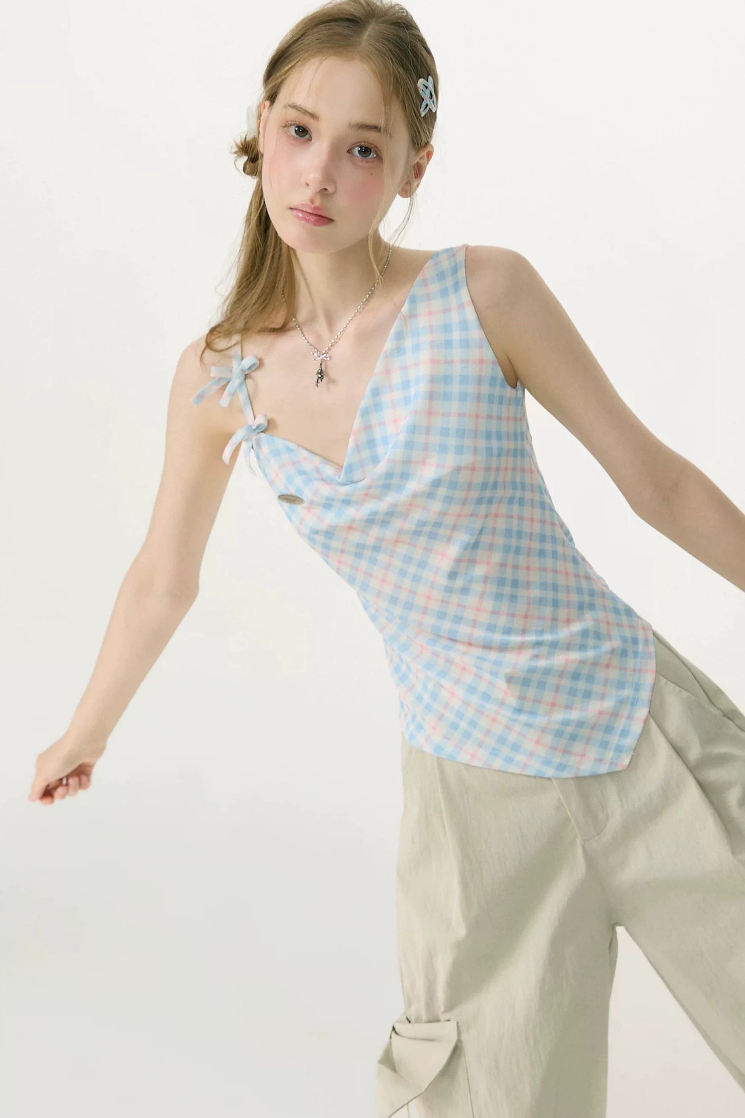 sweetness-blue-plaid-bowknot-tank-top-6 sweetness-blue-plaid-bowknot-tank-top-6