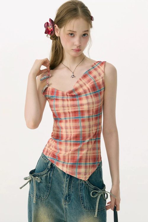 red-plaid-bowknot-tank-top-3