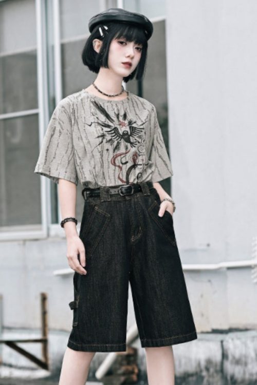 Denim Bermuda Shorts for Women - Long Denim Shorts for denim bermuda shorts women
