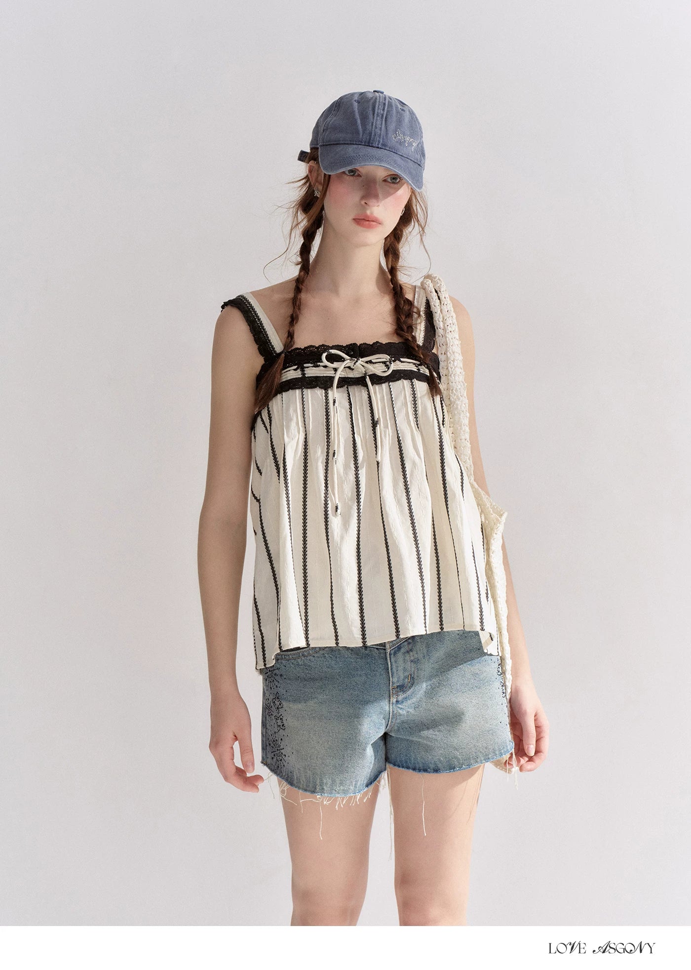 striped-lace-trim-tie-front-camisole-5 striped-lace-trim-tie-front-camisole-5