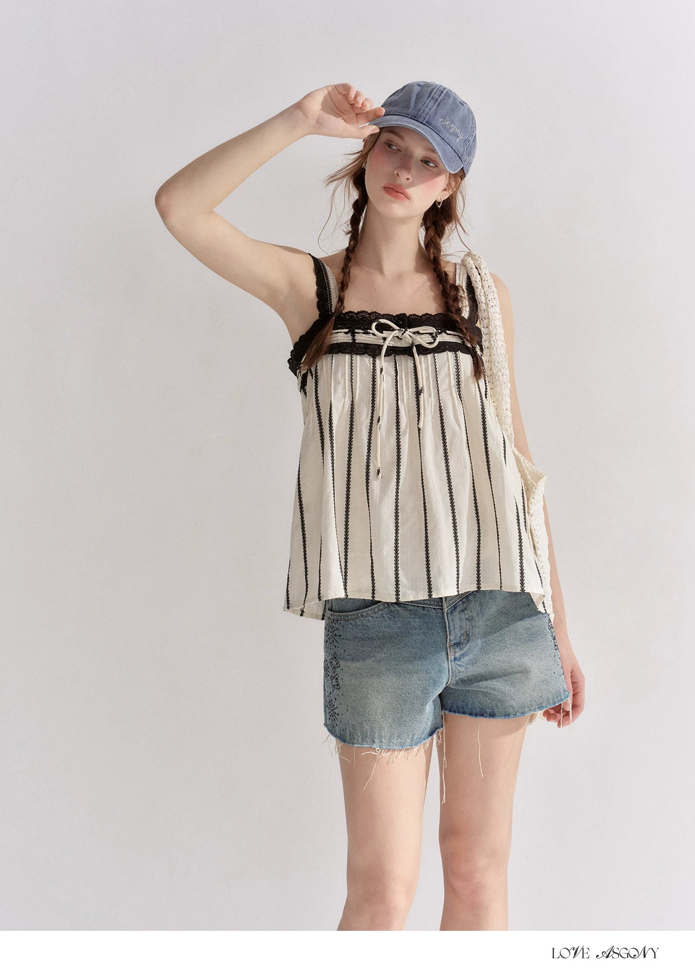 striped-lace-trim-tie-front-camisole-7 striped-lace-trim-tie-front-camisole-7