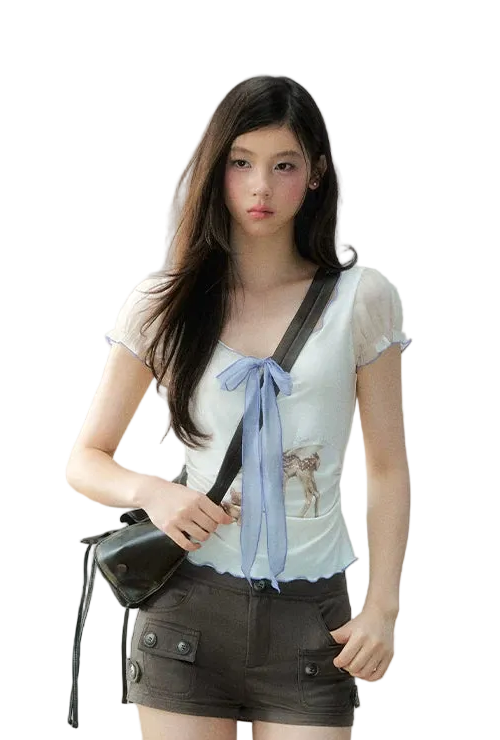 korean-lyocell-deer-print-ribbon-t-shirt-1