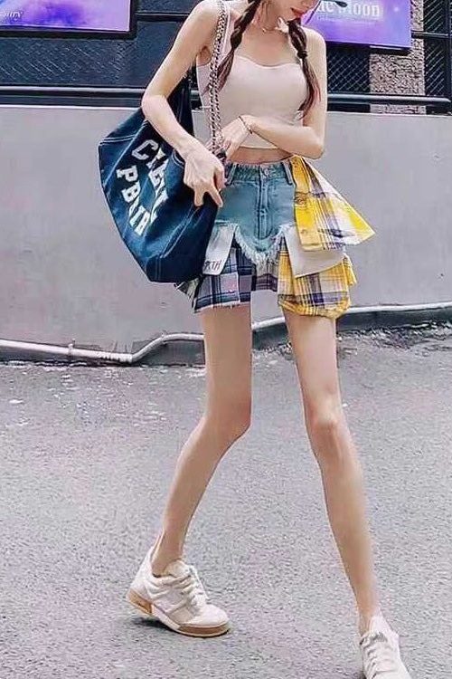 Fitted Blue Asymmetrical Patchwork Denim Skirts Summer Outfit Ideas Skirts for Fitted Blue Asymmetrical Patchwork Denim Skirts Summer outfit ideas