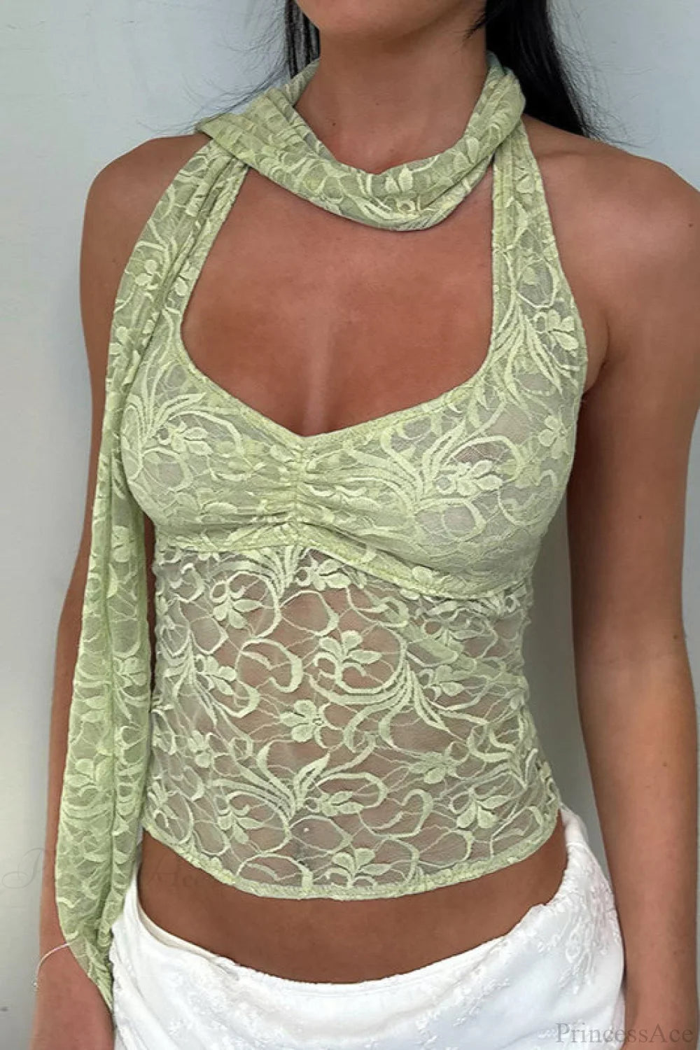 lace-cowl-neck-halter-vacation-cami-top-2 Lace Cowl Neck Halter Cami Top