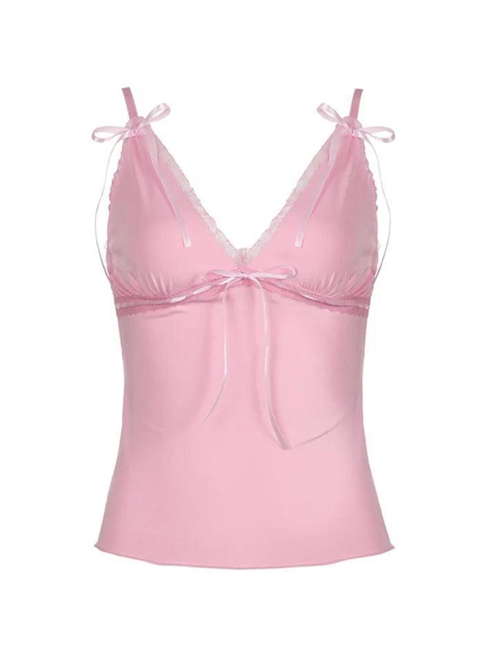 lace-stitching-bow-pink-cami-top-5 Pink Lace Trim Cami Top for Soft Girl Outfits
